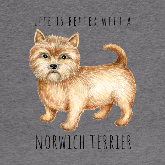 Cute Norwich Terrier Dog by Simple Wishes Art